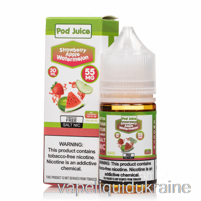 Vape Liquid Ukraine Strawberry Apple Watermelon - Pod Juice - 30mL 55mg